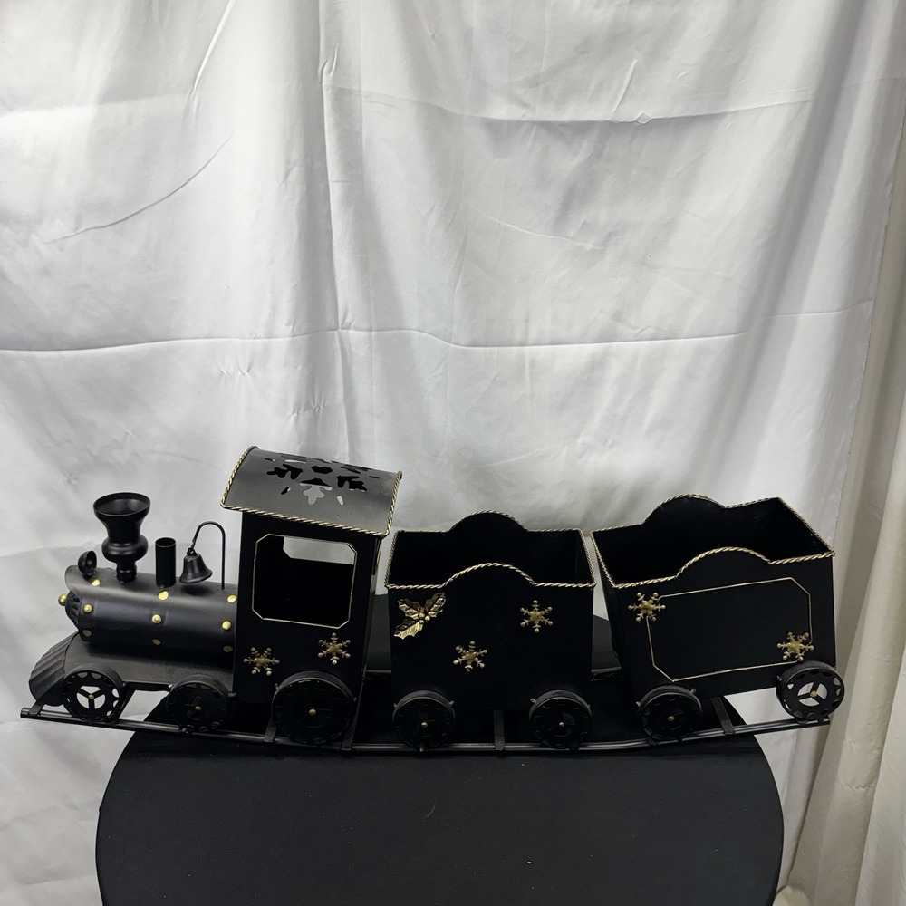 Metal Black‎ & Gold 32" Christmas Train